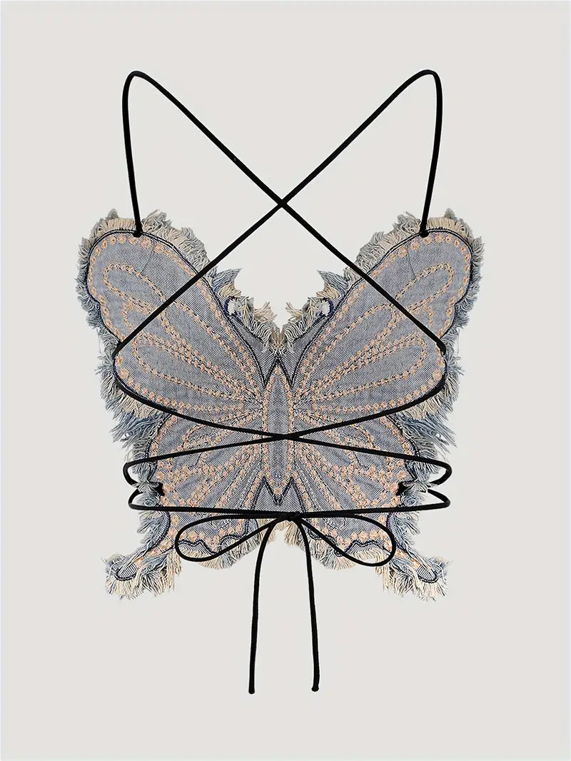 Stone Flowers Butterfly Dream Rave Top