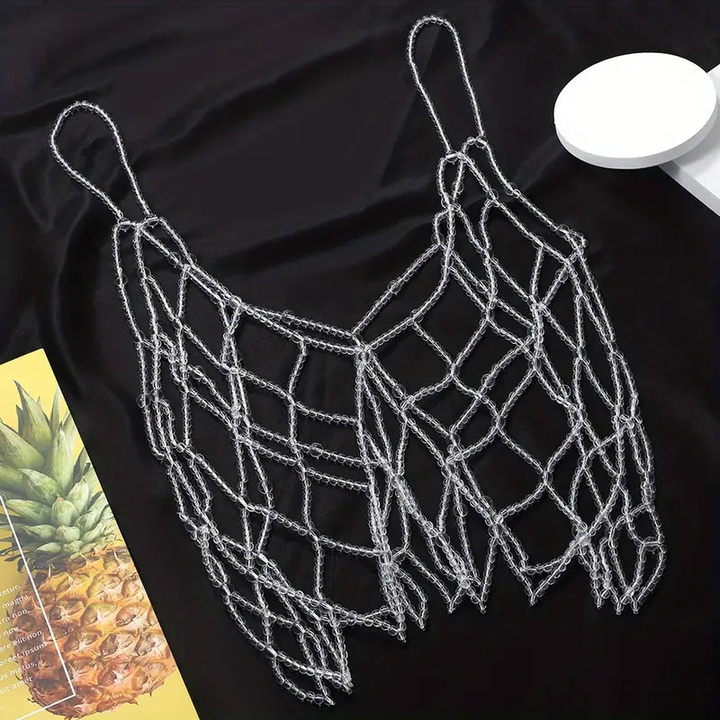 Stone Flowers Ethereal Pearl Crystal Body Chain