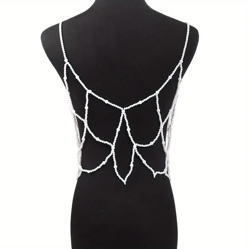 Stone Flowers Ethereal Pearl Crystal Body Chain