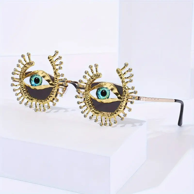 Stone Flowers Evil Eye Luxury Sunglasses