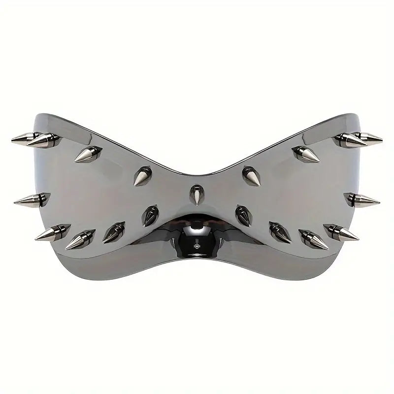 Stone Flowers Futuristic Chrome Spike Sunglasses