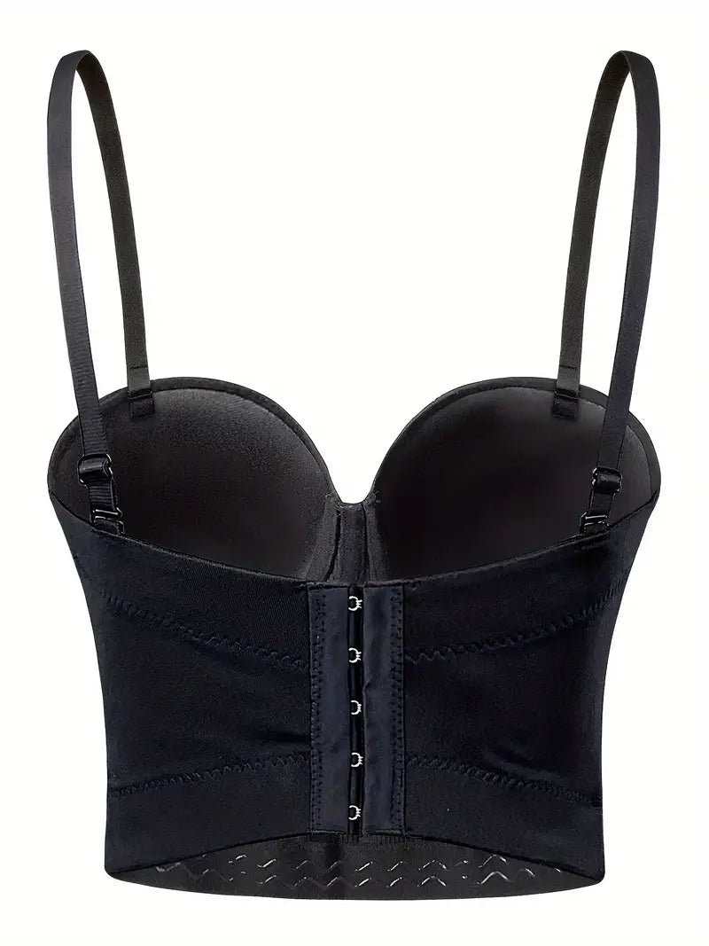 Stone Flowers Glam Chain Corset Crop Top