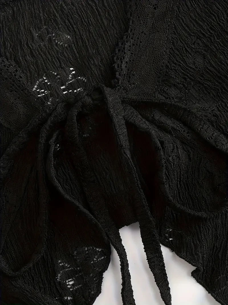 Stone Flowers Lace Enchantment Crop Top