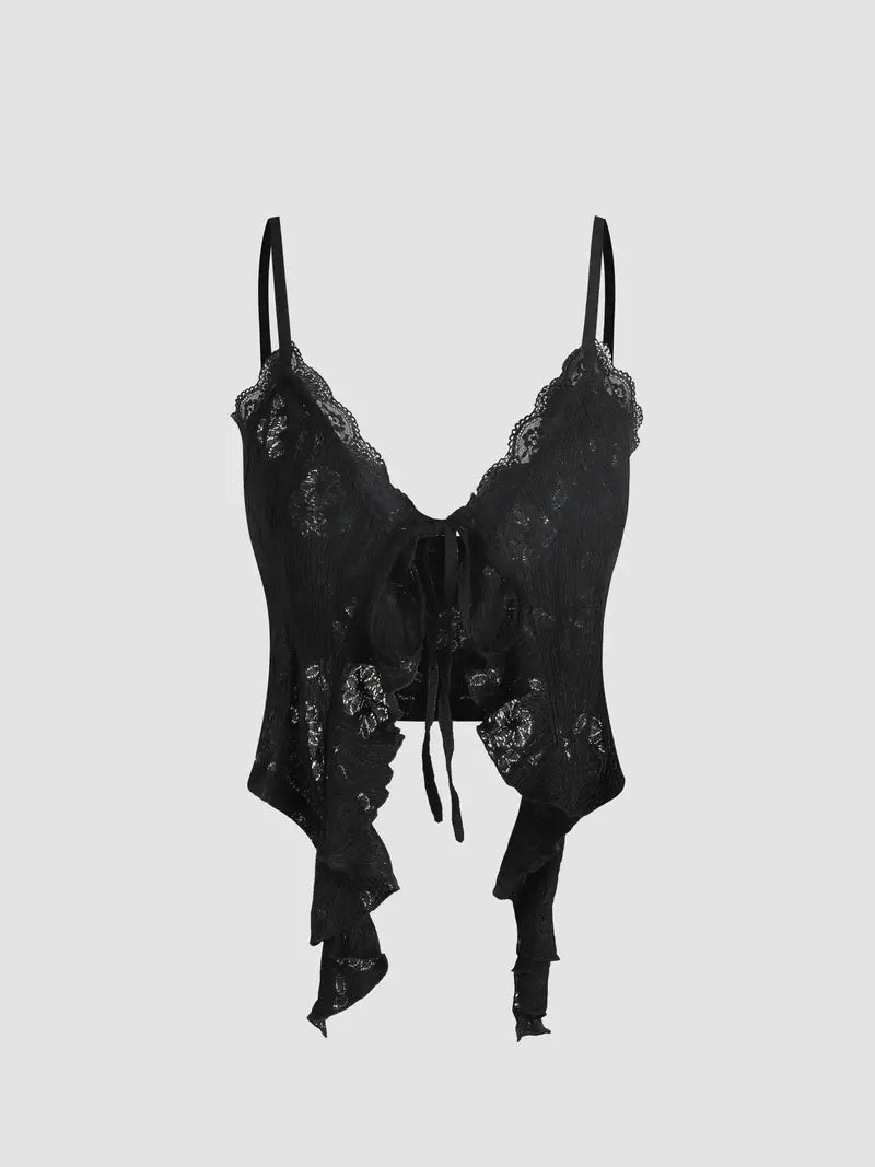 Stone Flowers Lace Enchantment Crop Top