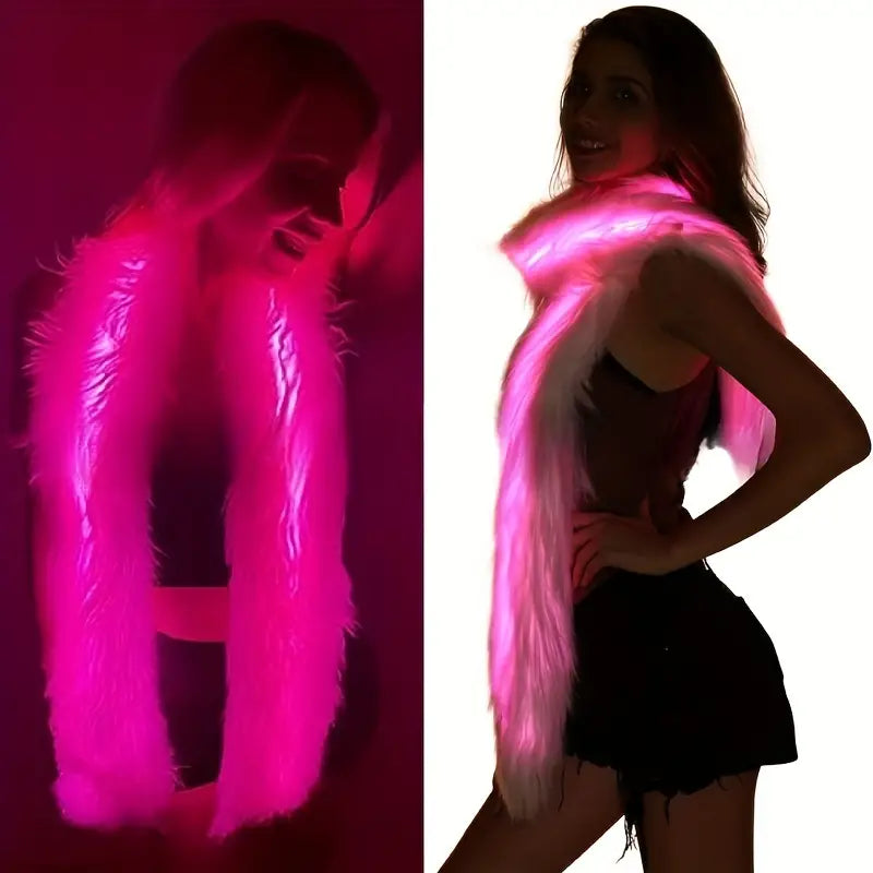 Stone Flowers Luminous Plush LED Rave Scarf