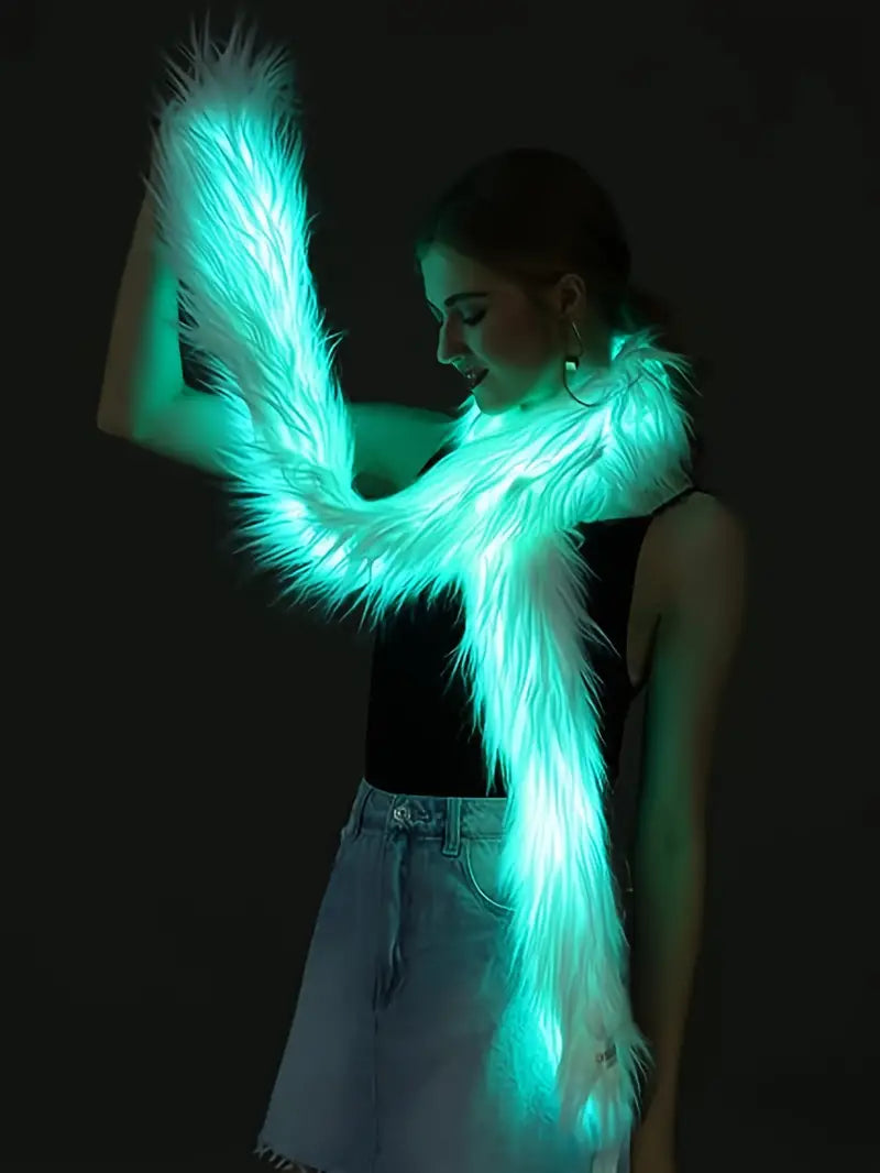 Stone Flowers Luminous Plush LED Rave Scarf