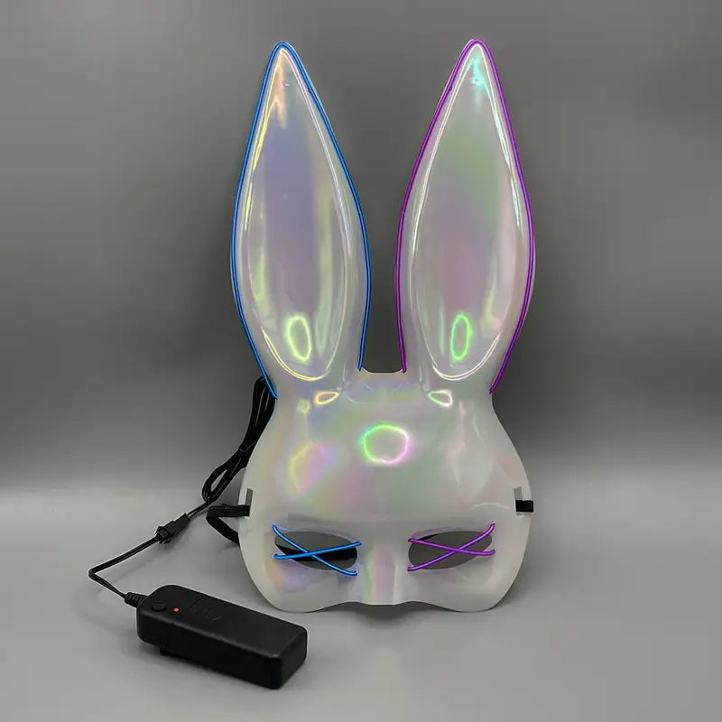 Stone Flowers Luminous Rabbit Rave Mask