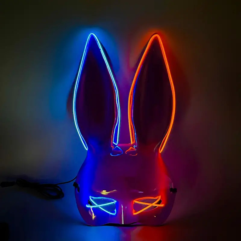 Stone Flowers Luminous Rabbit Rave Mask