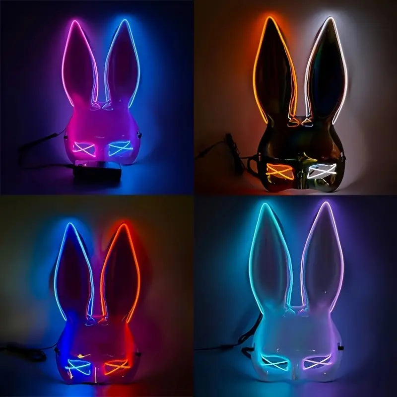 Stone Flowers Luminous Rabbit Rave Mask