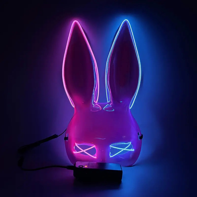Stone Flowers Luminous Rabbit Rave Mask