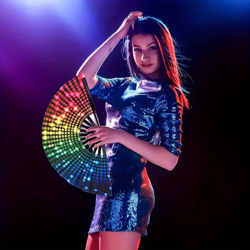 Stone Flowers Rainbow Rave Fan