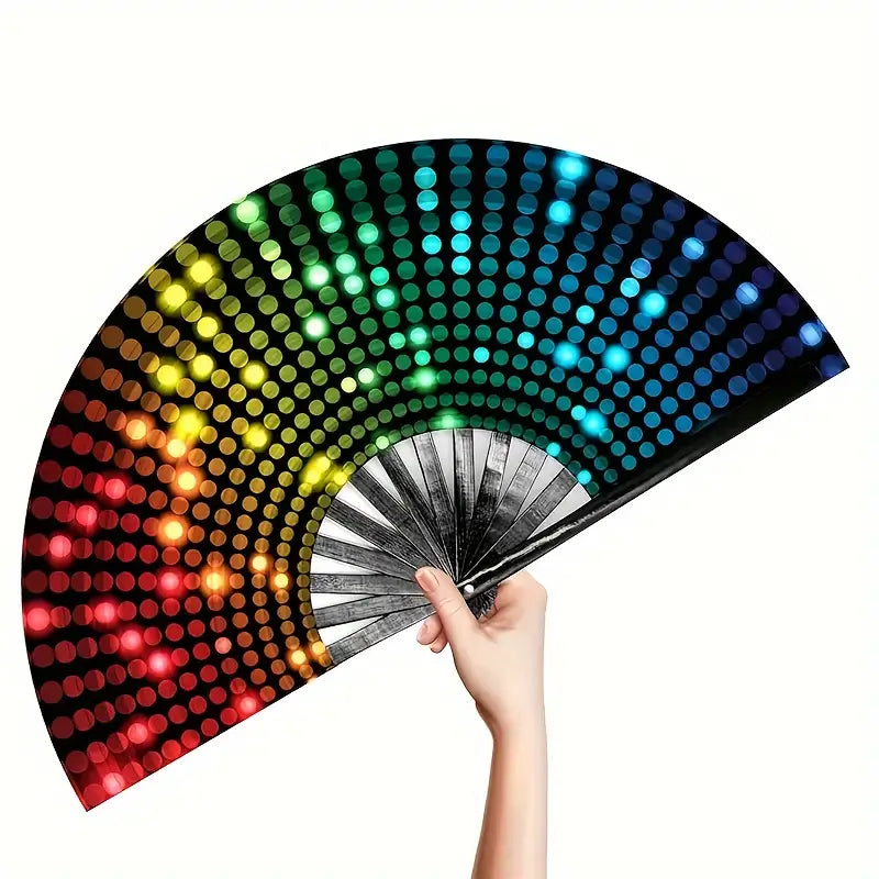 Stone Flowers Rainbow Rave Fan