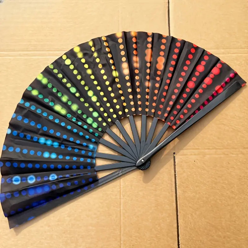 Stone Flowers Rainbow Rave Fan