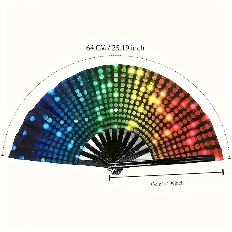 Stone Flowers Rainbow Rave Fan