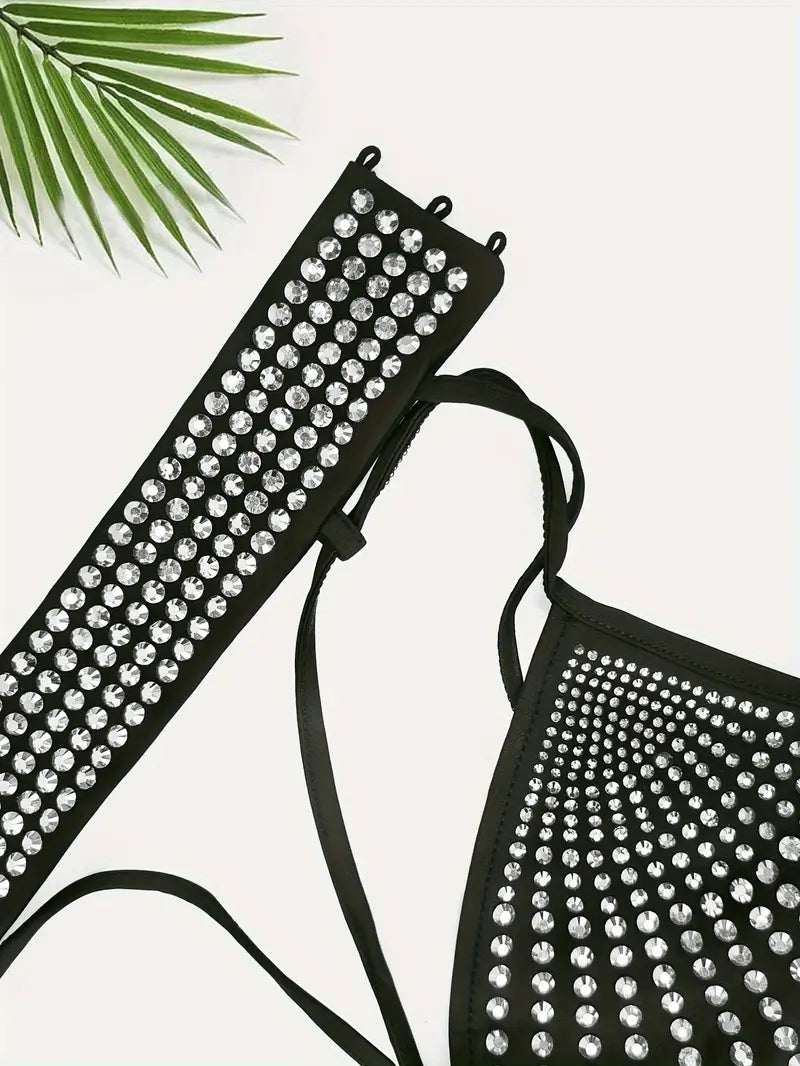 Stone Flowers Rhinestone Dazzle Crop Top