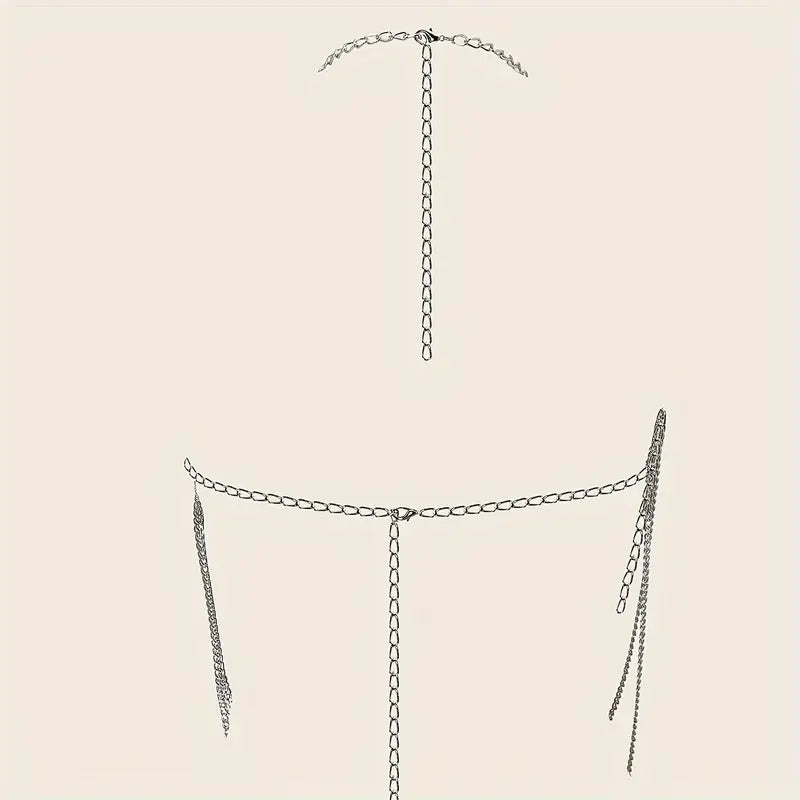 Stone Flowers Silver Siren Chain Halter Top