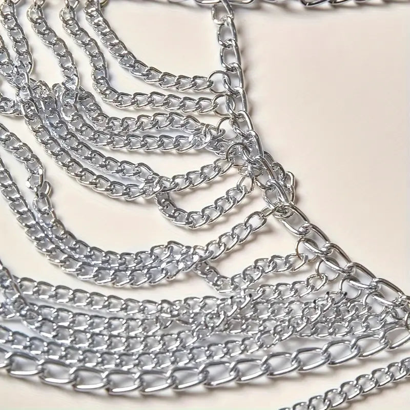 Stone Flowers Silver Siren Chain Halter Top