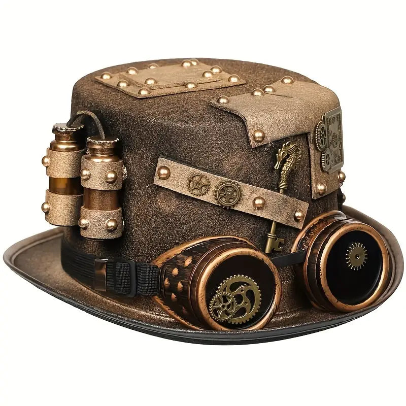 Stone Flowers Steampunk Spectacle Top Hat