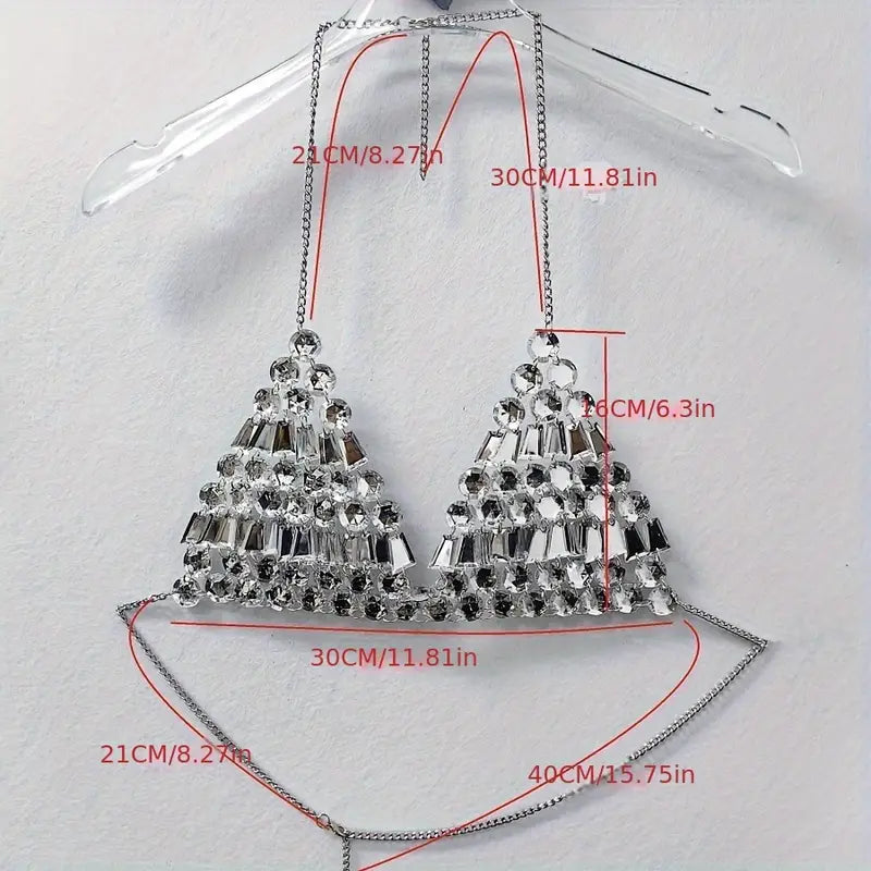 Stone Flowers Y2K Glam Rave Halter Top